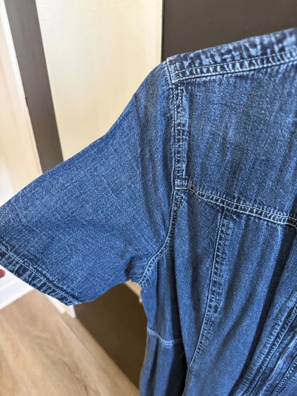 Zapelle Blue Denim Midi Dress with Front Zip - Picture 4 of 6